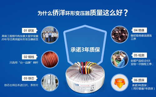 僑洋實業(yè)20年來專注于定制環(huán)形變壓器
